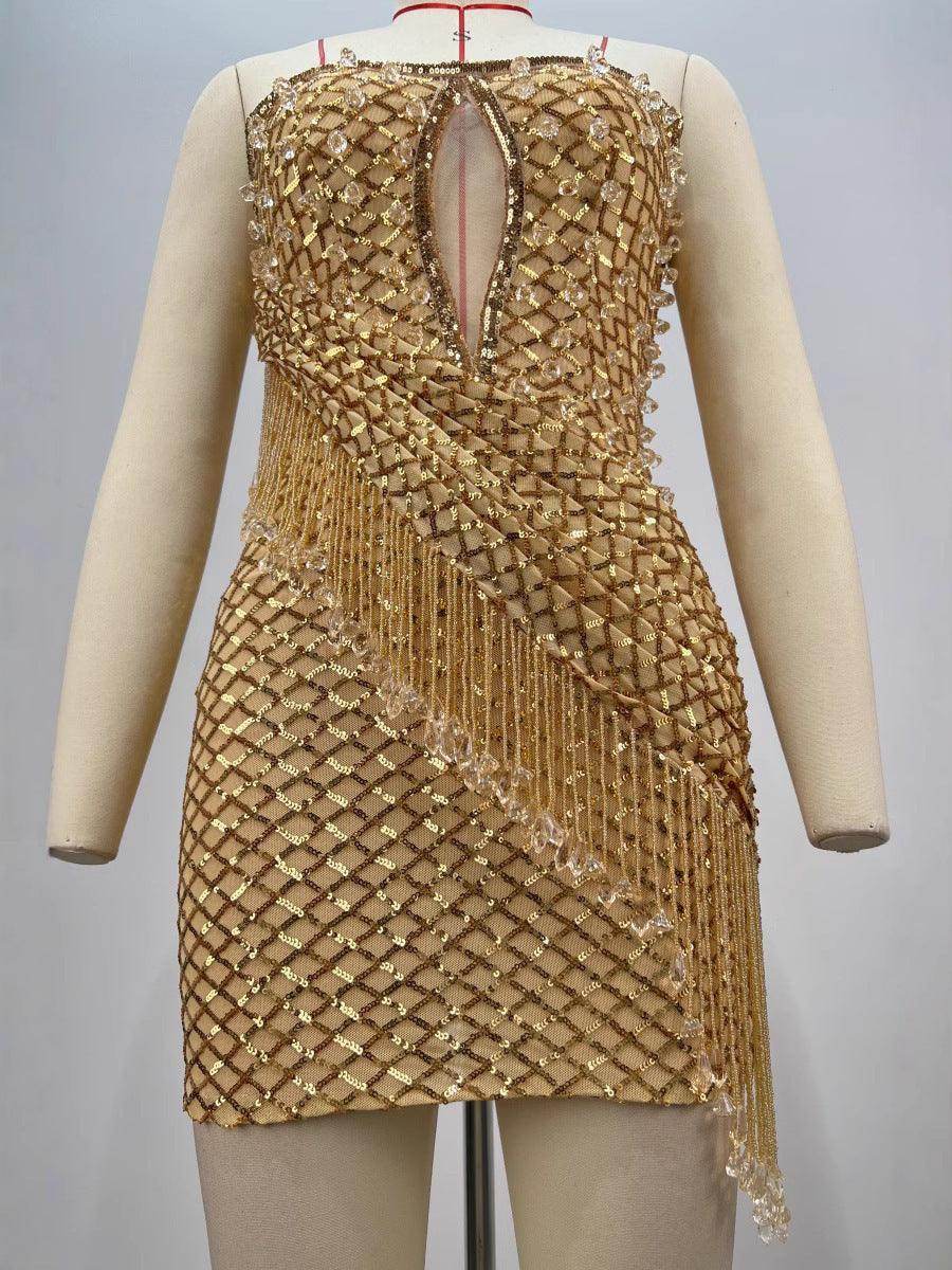 Women's Fashion Personality Tassel Sequins Dress - Magellan Fashion Shop