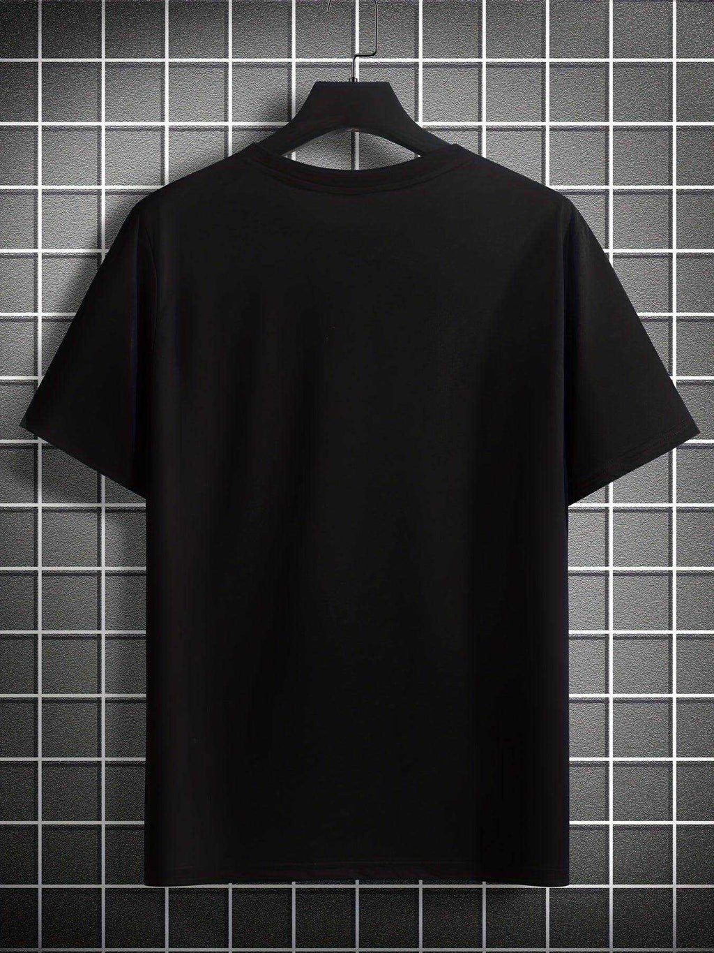 Large men's motorcycle old man pattern printed short-sleeve T-shirt with round neck, summer fashion for tall and strong men