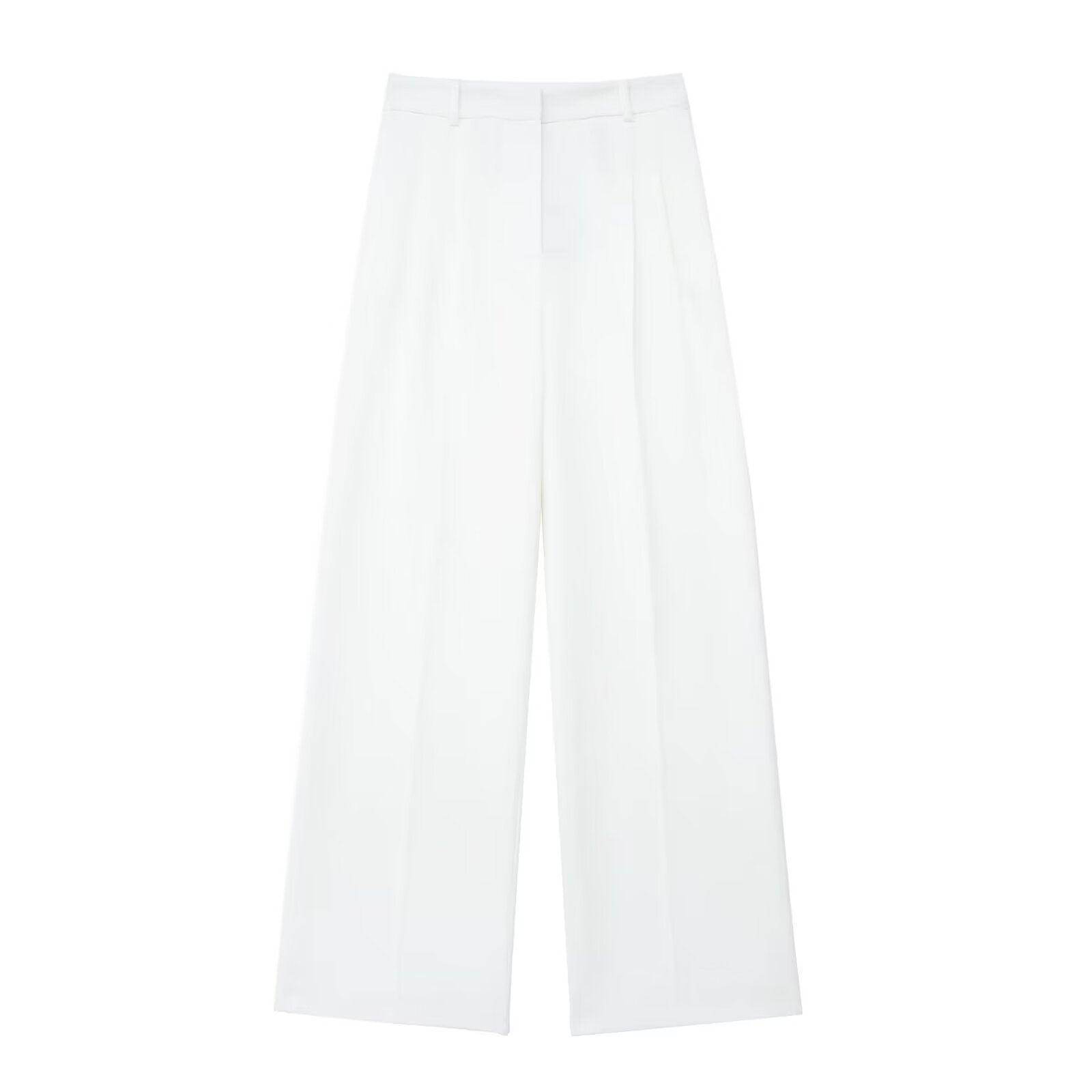 Pleated Wide Leg Pants Backless Hanging Collar Vest - Magellan Fashion Shop