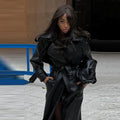 Autumn And Winter Women's Clothing New Leather Coat Elegant Long Leather Coat