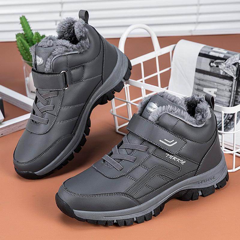 Winter Boots Women Men Warm Plush Velcro Snow Boots Climbing Hiking Shoes - Magellan Fashion Shop