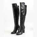 Women's boots with side zip, pointed toe and chunky heel