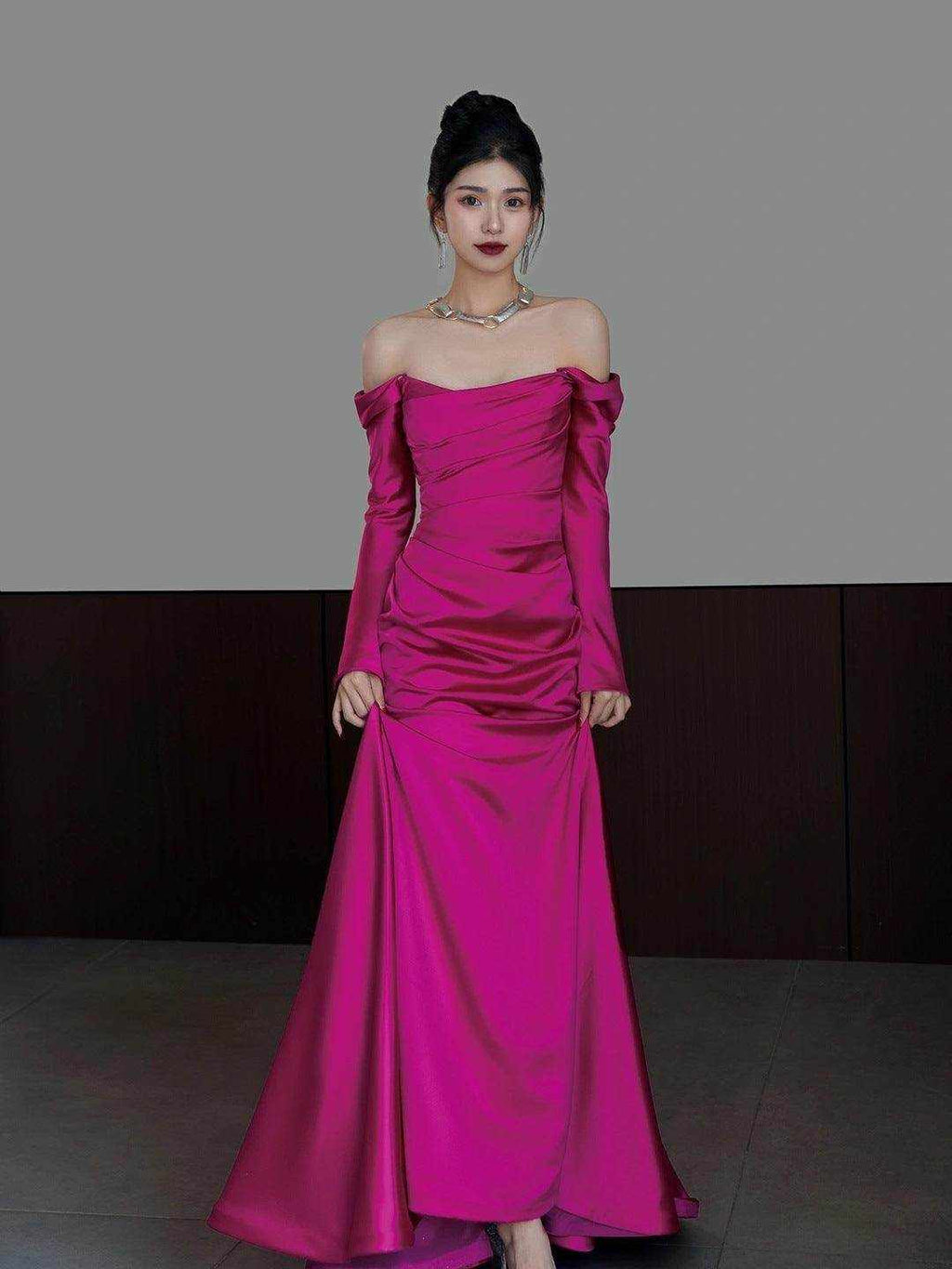 Evening Light Luxury High-grade Bridal Gown Wedding Off-shoulder Toast Dress - Magellan Fashion Shop