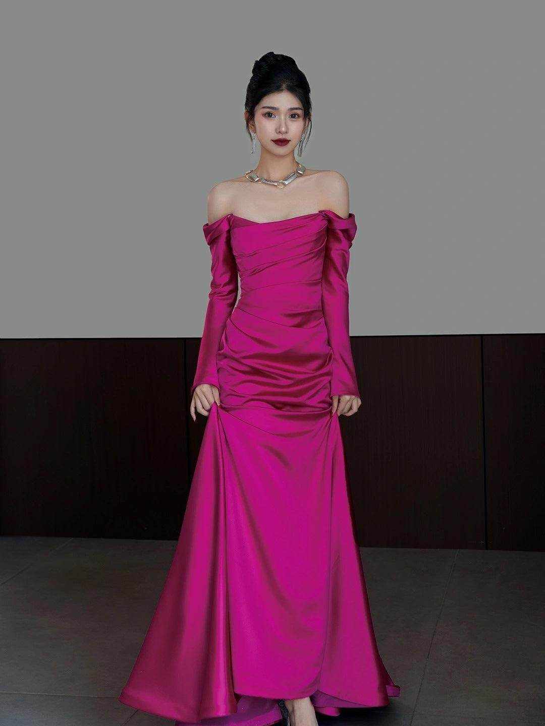 Evening Light Luxury High-grade Bridal Gown Wedding Off-shoulder Toast Dress - Magellan Fashion Shop