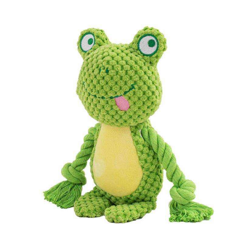 Hippo-shaped pet plush sound cotton rope dog toy for interactive tug of war and training