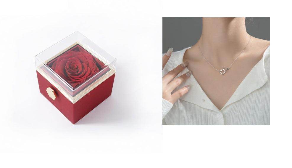 Fashion Acrylic Rotating Rose Jewelry Box - Magellan Fashion Shop