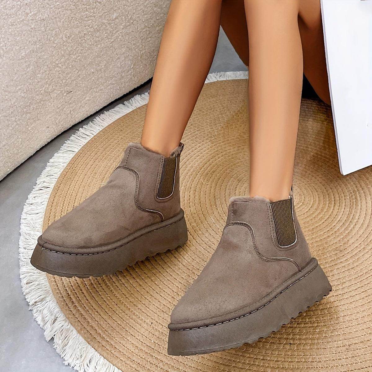Winter Snow Boots Fashion Flat Thick-soled Cotton Shoes - Magellan Fashion Shop