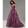 Evening Gown Prom Irregular Spaghetti-strap Mesh Long Dress - Magellan Fashion Shop