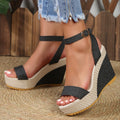 High Heel Denim Fabric Ankle-strap Sandals Women - Magellan Fashion Shop