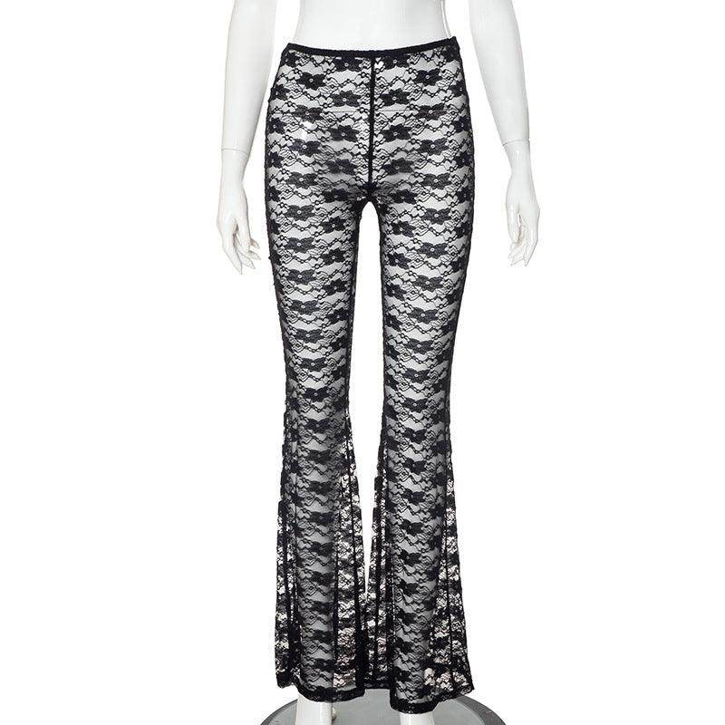 Lace Versatile High Elastic See-through Casual Trousers - Magellan Fashion Shop
