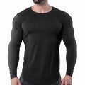 Black men tight top long sleeve elastic quick drying fitness shirt XXL