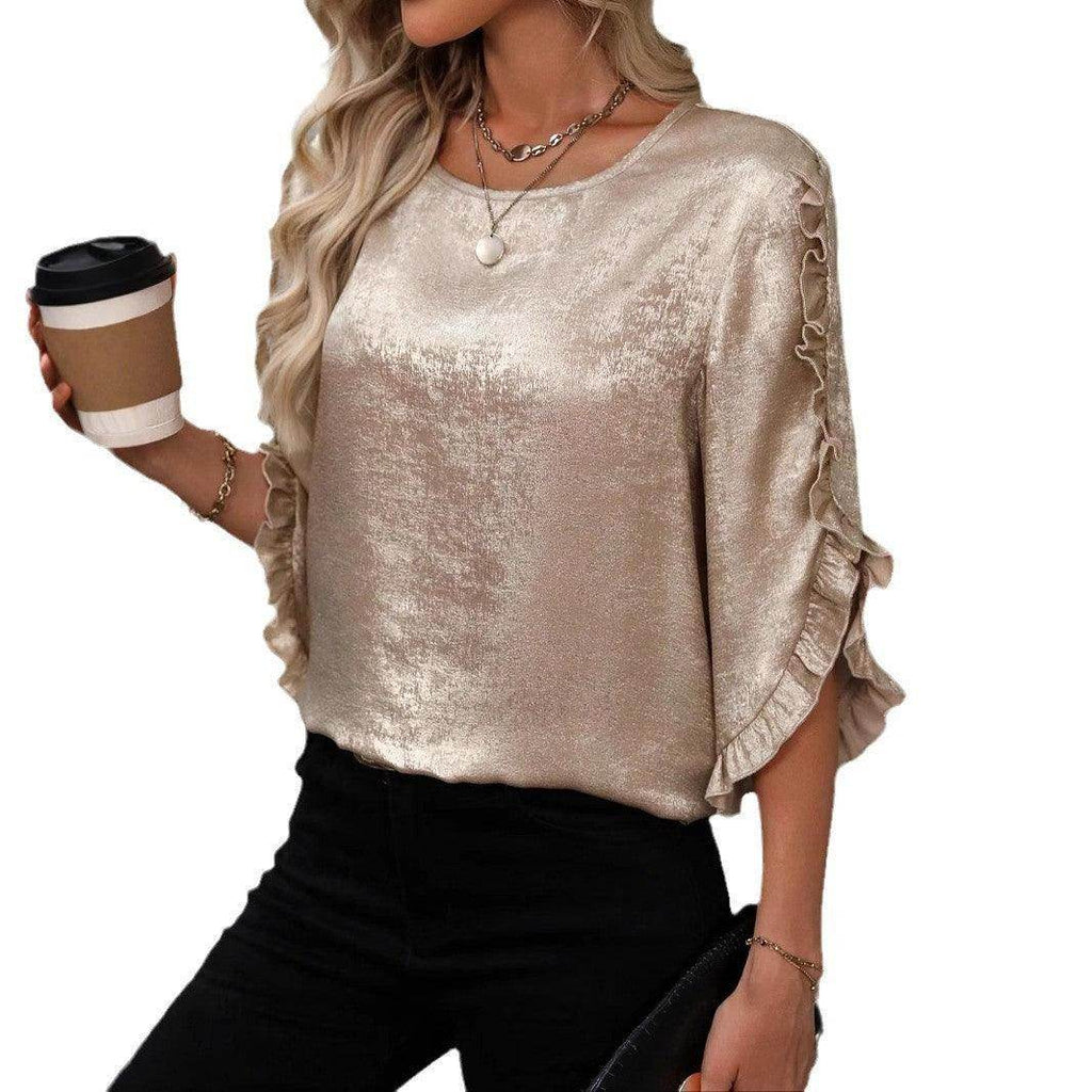 Women's Ruffle Sleeve Casual Shirt - Magellan Fashion Shop