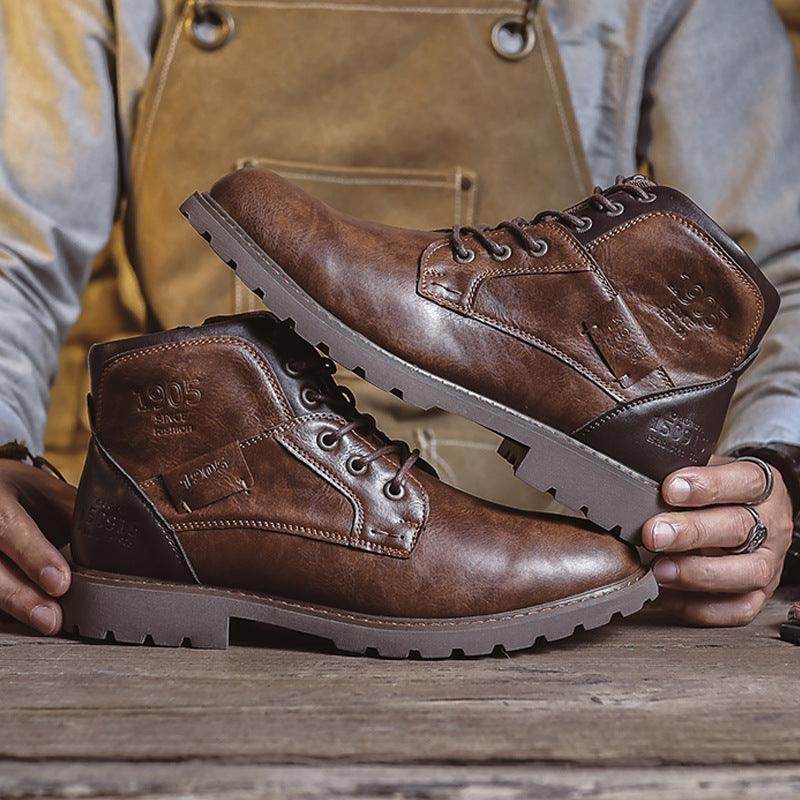 Retro British Style Leather Boots - Magellan Fashion Shop